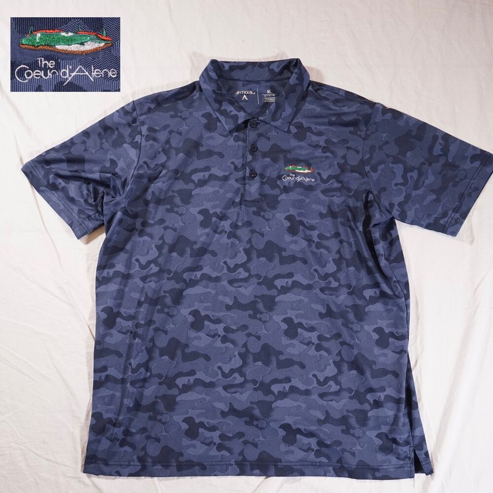 Coeur d’Alene Golf Polo Camo DigiCamo Blue Antigua XL
